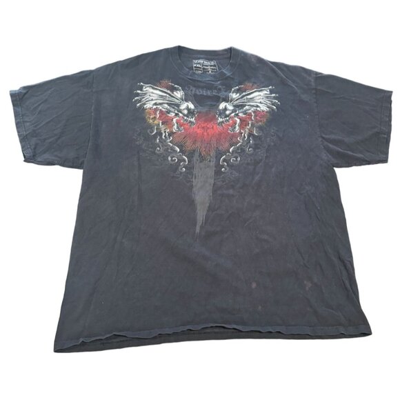 Avirex T Shirt Black Cross Knive Wings VTG Y2K Short Sleeve XXL | O1 - Picture 1 of 7